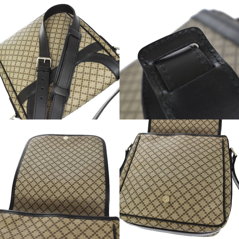 Gucci Diamante Beige Canvas Shoulder Bag (Pre-Owned)