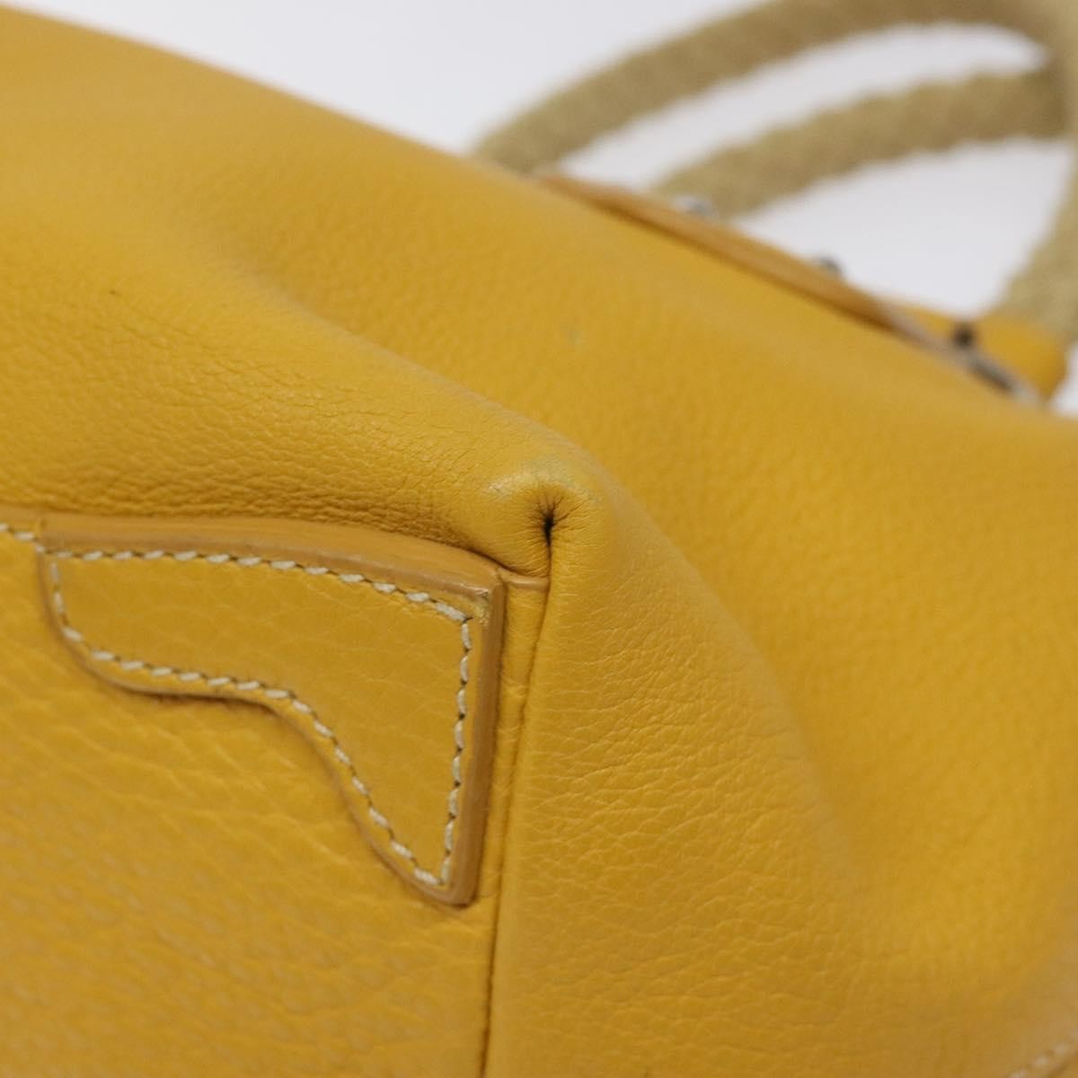 Prada Vintage Leather Yellow Leather Handbag (Pre-Owned)