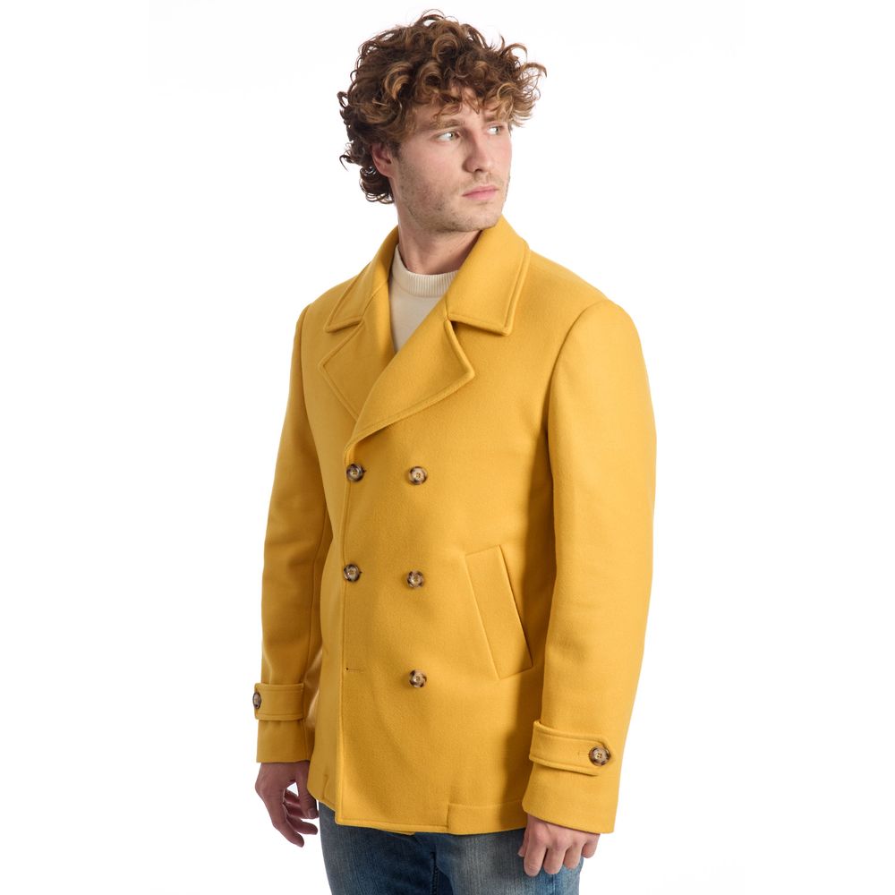 Roberto Pepe Luxury Yellow Wool Men's Men's Jacket