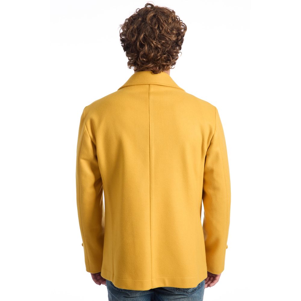 Roberto Pepe Luxury Yellow Wool Men's Men's Jacket