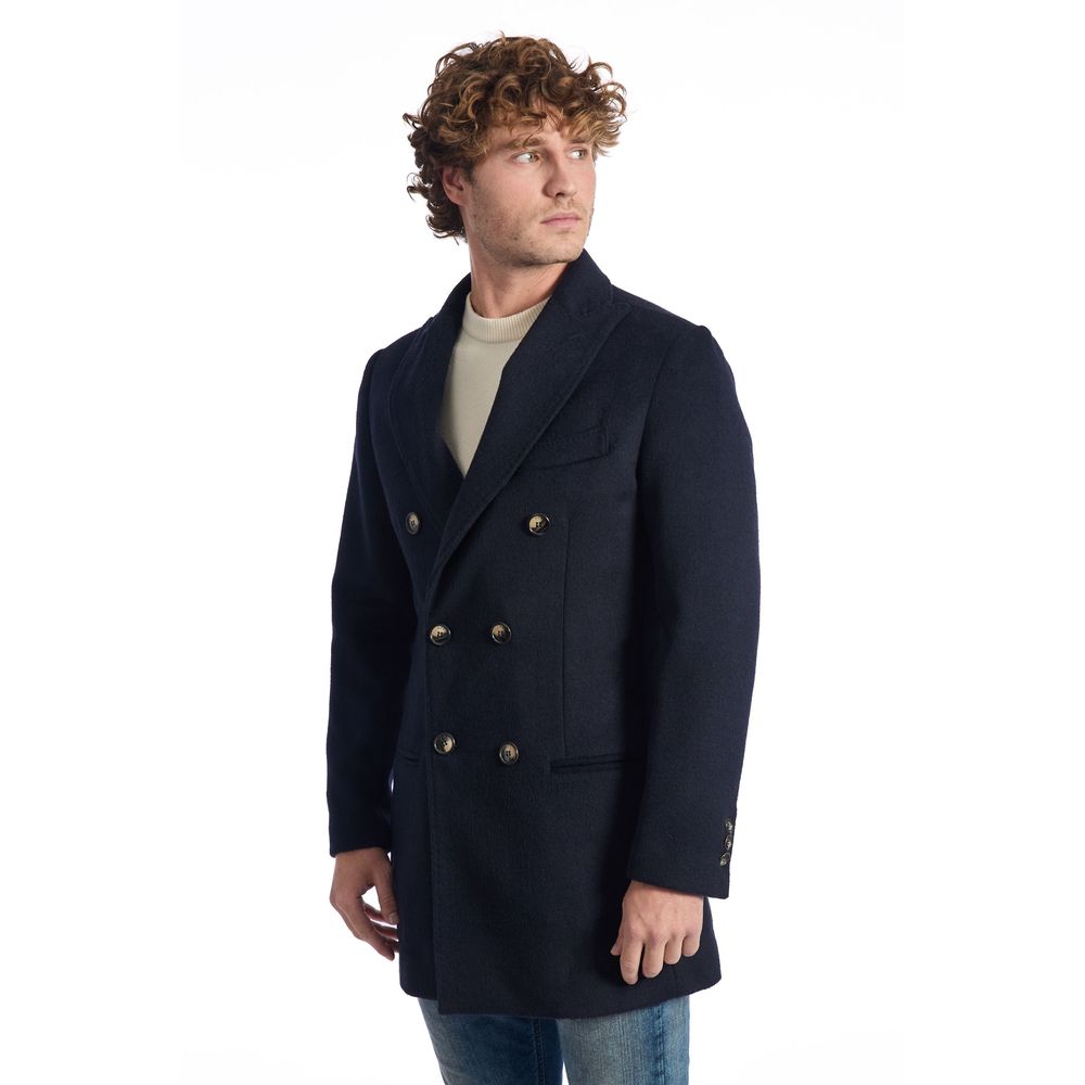 Roberto Pepe Luxury Blue Wool Men Men's Jacket