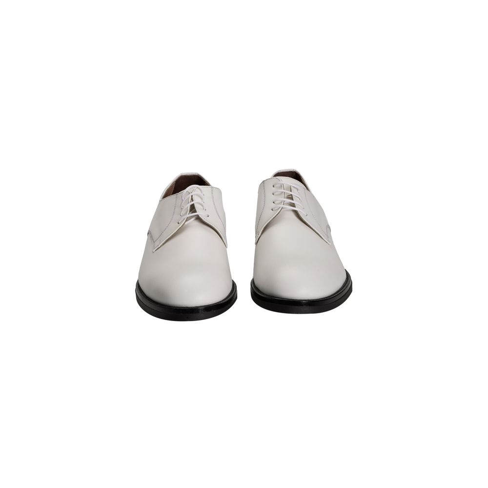 Roberto Pepe Luxury White Leather Men Men's Shoe