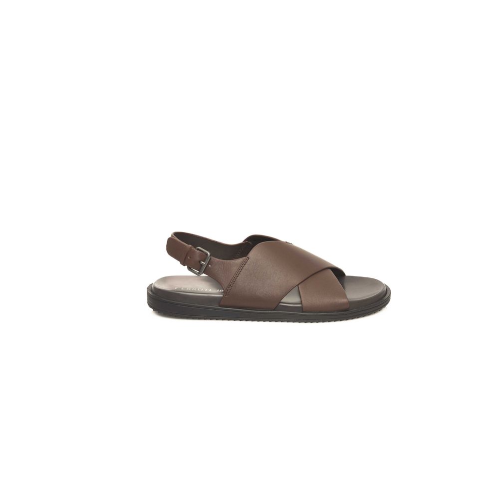Cerruti 1881 Brown Cowhide Men Men's Sandal