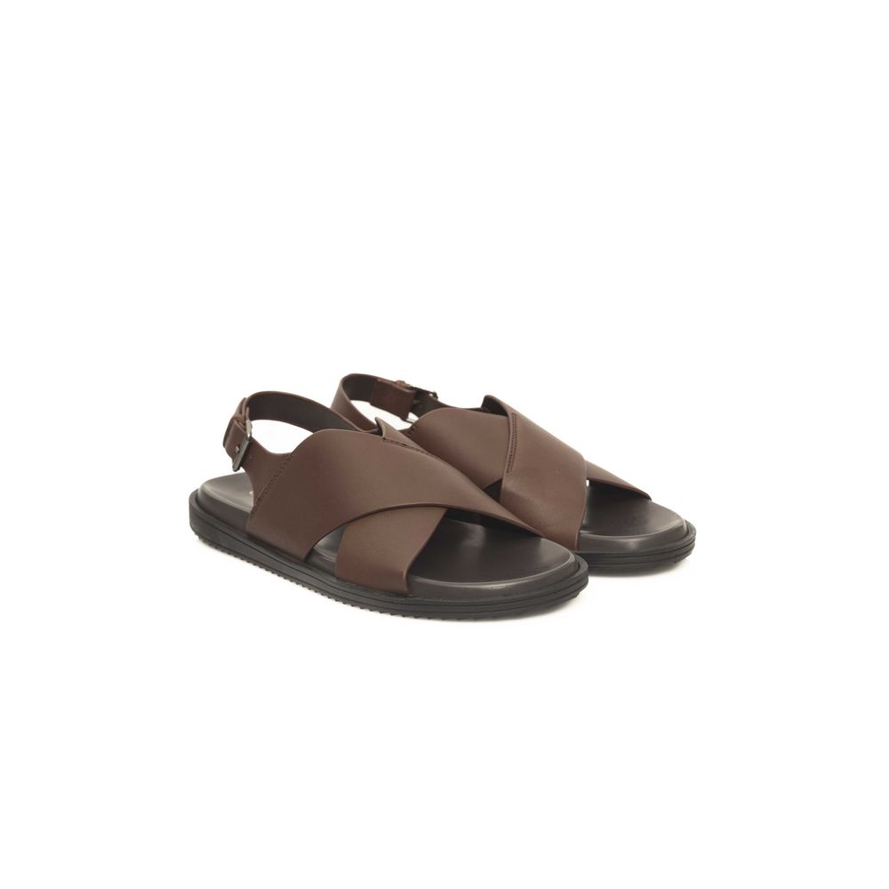 Cerruti 1881 Brown Cowhide Men Men's Sandal