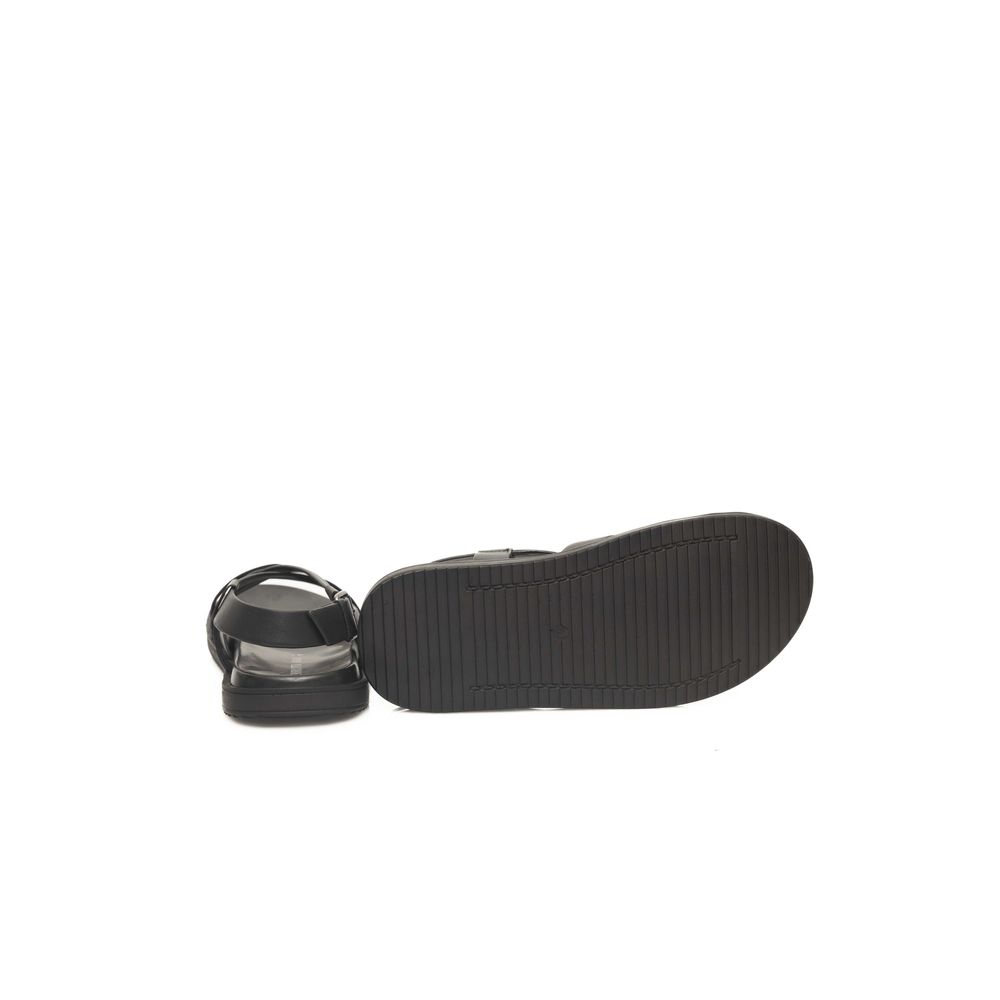 Cerruti 1881 Black Leather Men Men's Sandal