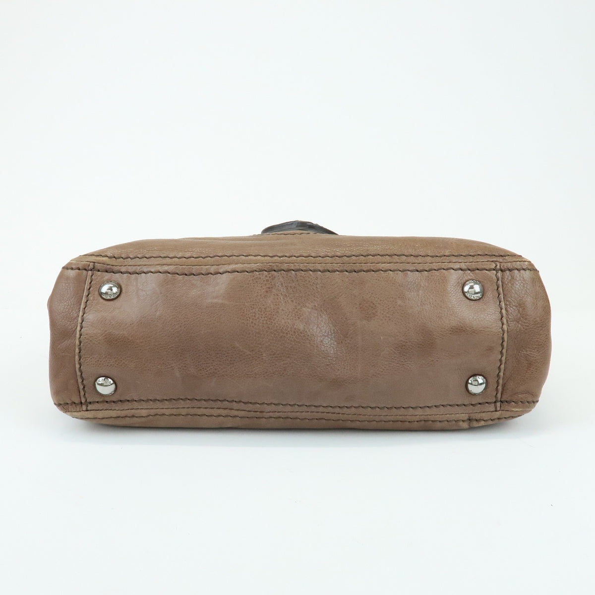 Prada Chain Flap Leather Brown Leather Shoulder Bag Bag (Pre-Owned)