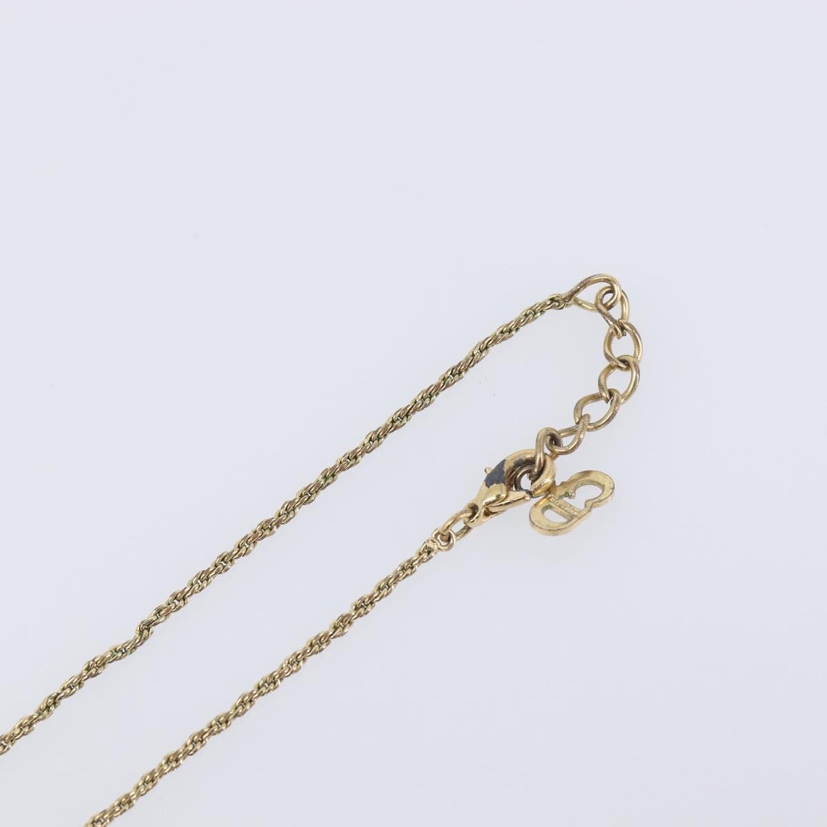 Christian Dior Vintage Cd Pendant Metal Gold Metal Necklace Jewelry (Pre-Owned)