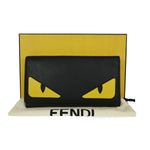 Fendi Bag Bugs Black Leather Wallet  (Pre-Owned)