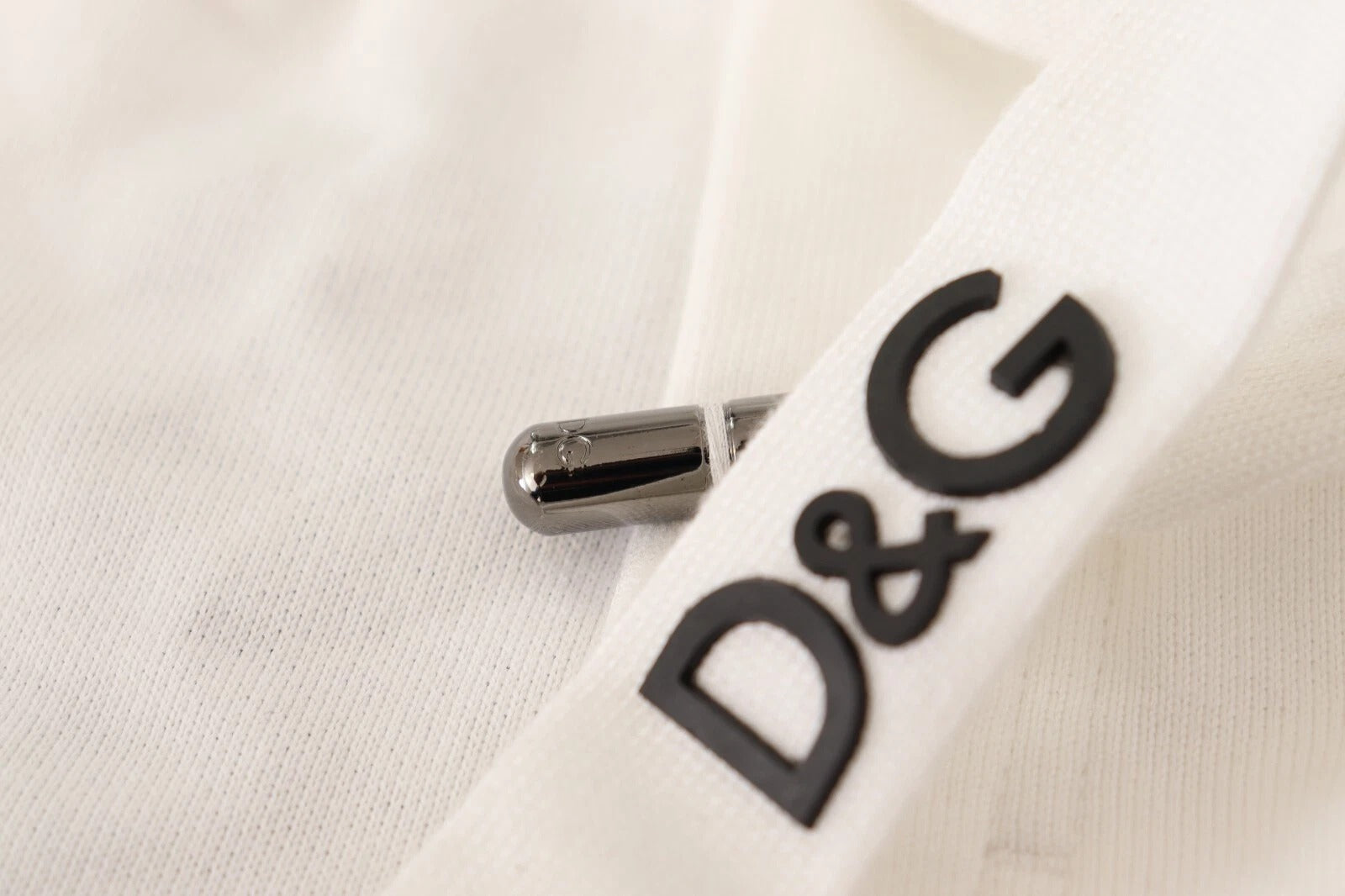 Dolce & Gabbana White Cotton Logo Patch SweatMen's Jogging Men's Pants