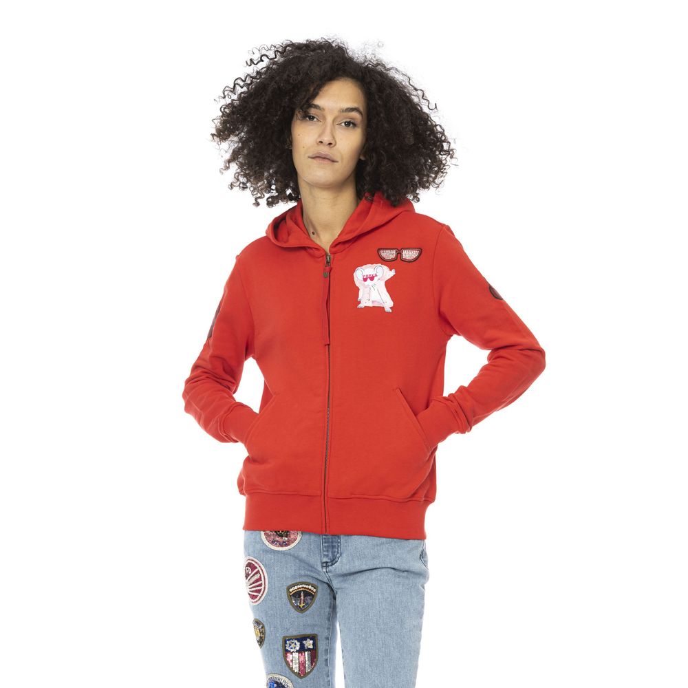 Mr&Mrs Italy Red Cotton Women Sweatshirt Women's Top