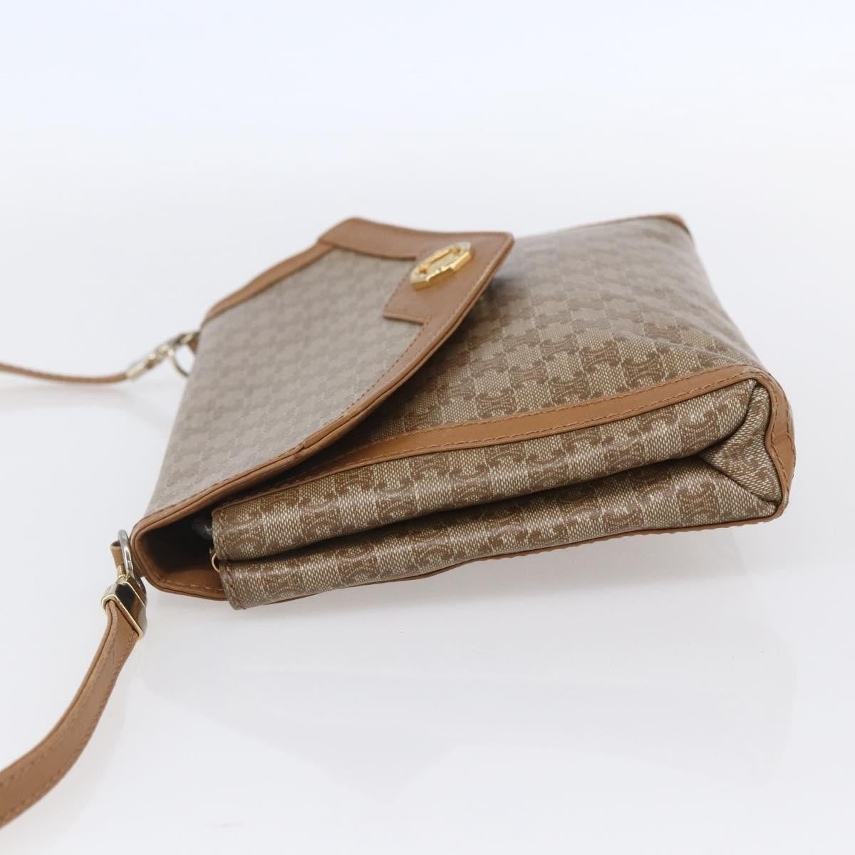 Celine Vintage Macadam Canvas And Leather Beige Canvas Shoulder Bag Bag (Pre-Owned)