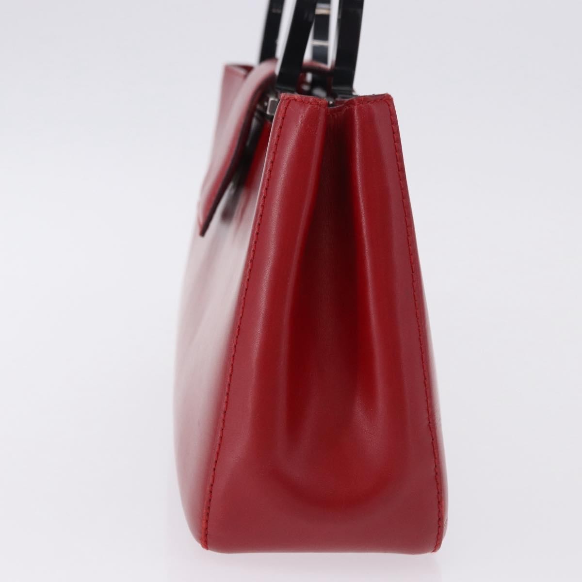 Salvatore Ferragamo Gancini Leather Red Leather Handbag (Pre-Owned)