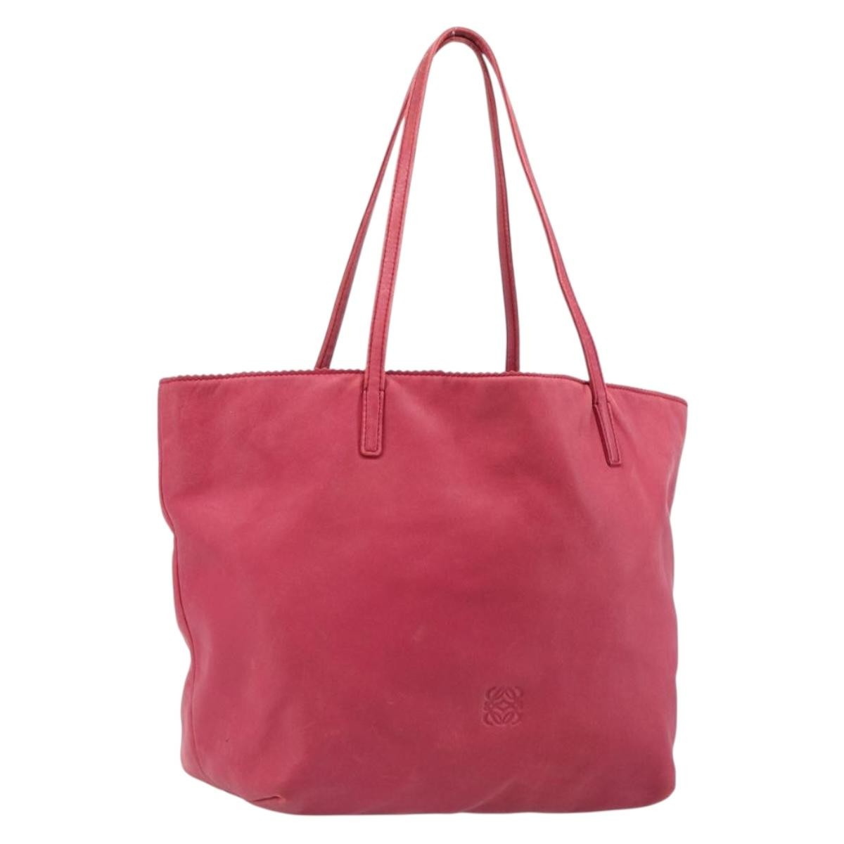 Loewe Tote Leather Pink Leather Tote Bag Bag (Pre-Owned)