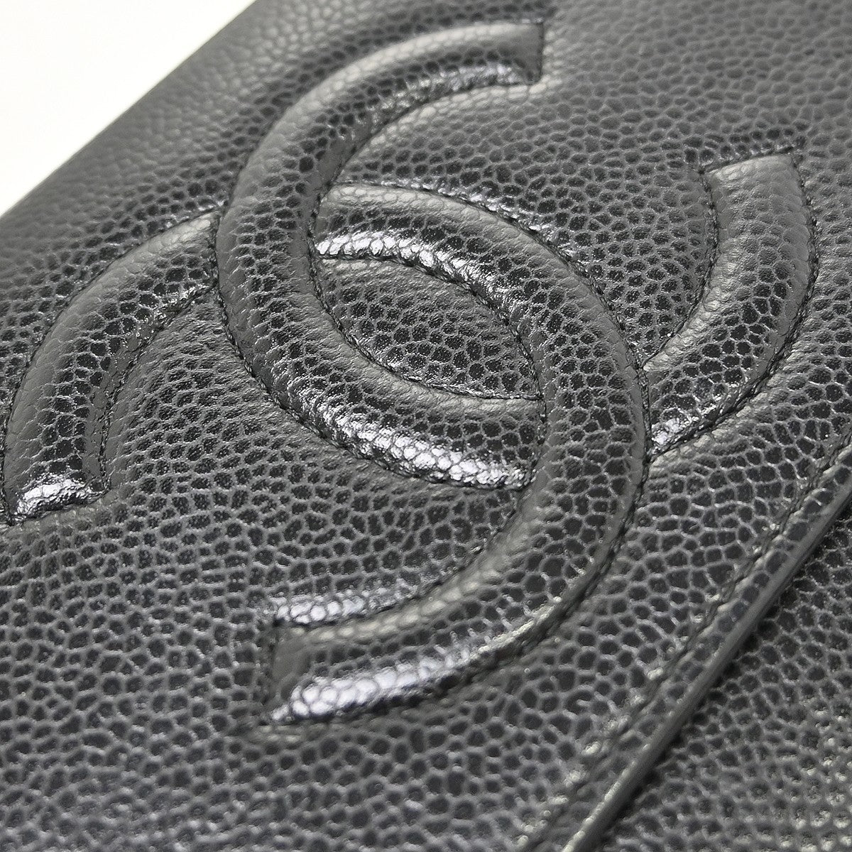 Chanel Wallet On Chain Caviar Black Leather Clutche & Pouche Bag (Pre-Owned)