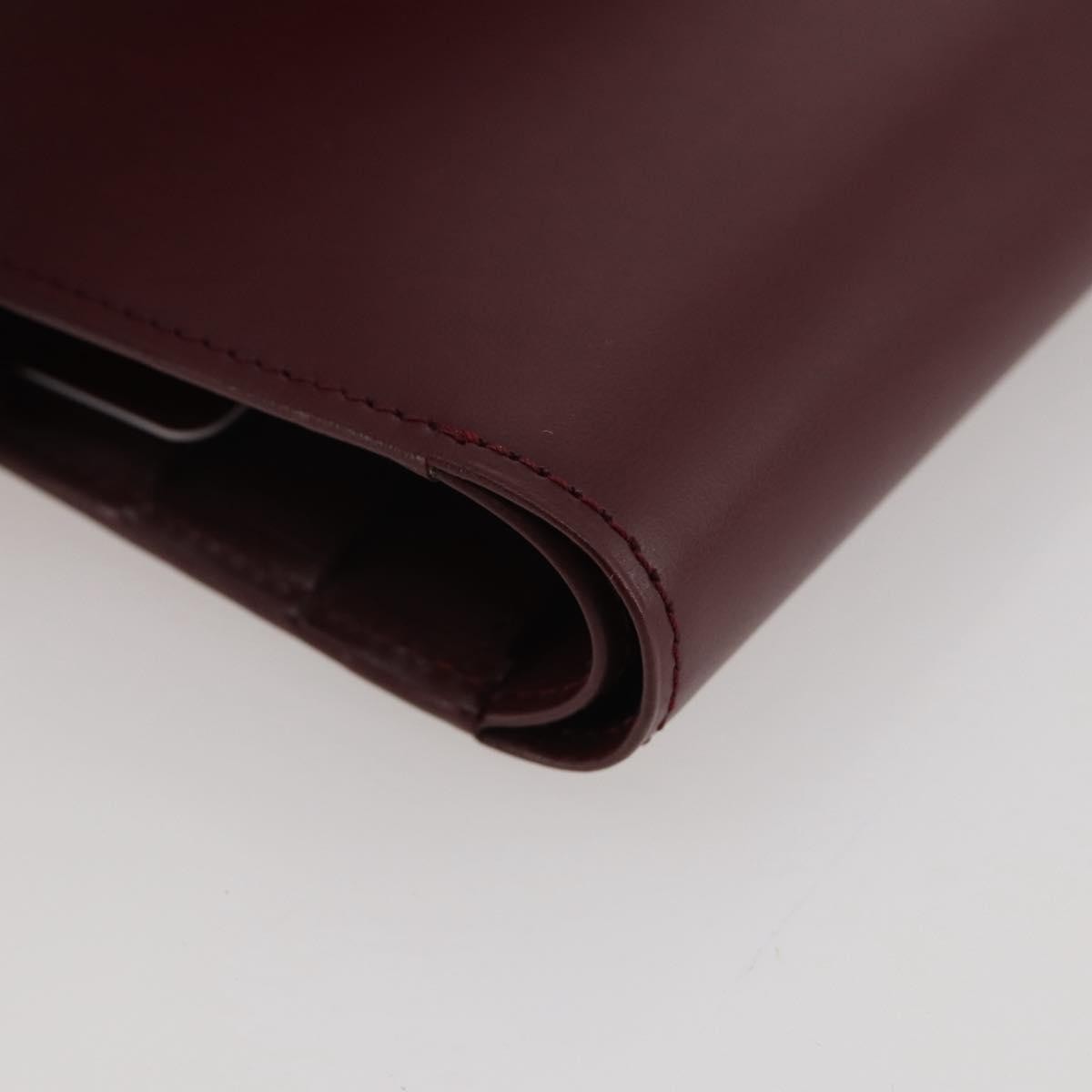 Cartier Coin Purse Must De Cartier Leather Burgundy Leather Wallets Accessory (Pre-Owned)