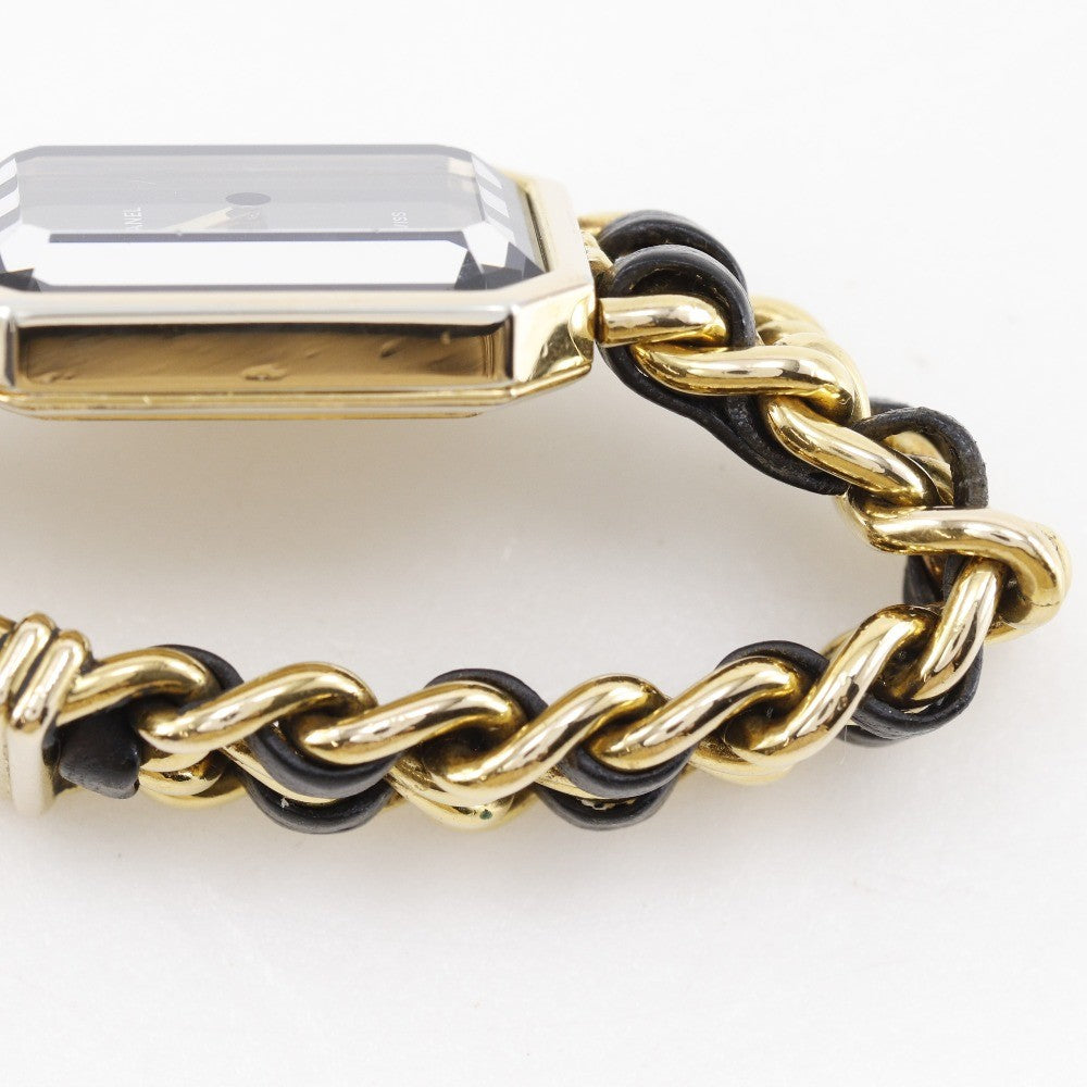 Chanel Premiere Rock Quartz Plated Metal And Leather Watch (Pre-Owned)