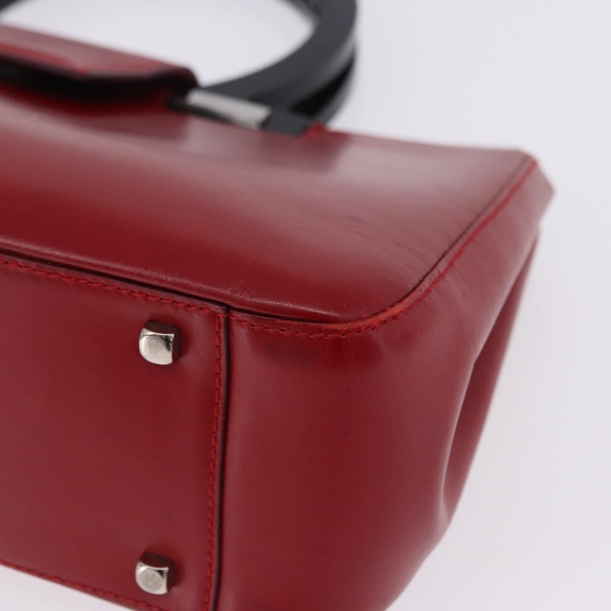 Salvatore Ferragamo Gancini Leather Red Leather Handbag (Pre-Owned)