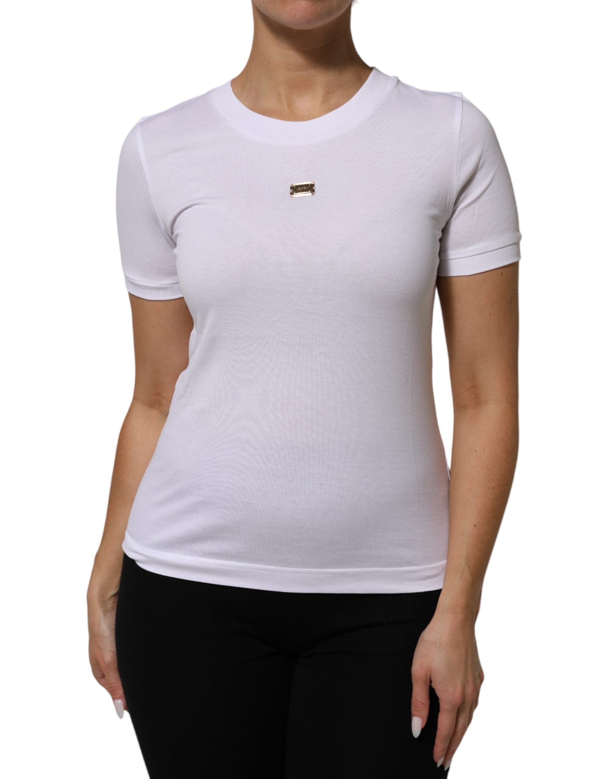 Dolce & Gabbana T-ShWomen'srt WhWomen'ste Cotton Round Neck Short Sleeves Women's I (Pre-Owned)