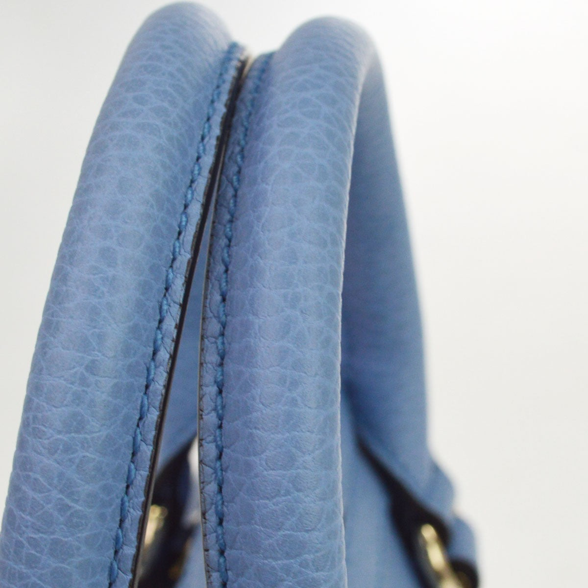 Gucci Interlocking Top Handle Leather Blue Leather Handbag (Pre-Owned)