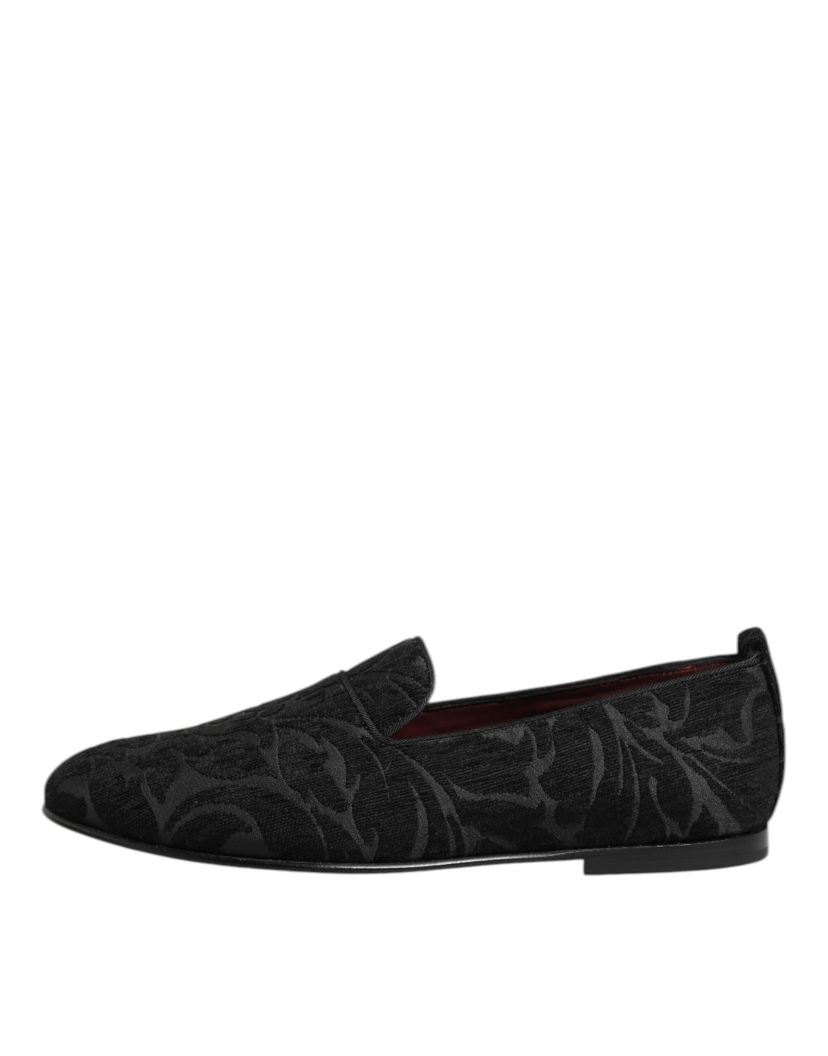 Dolce & Gabbana Black Brocade Loafers Slip On Men Dress Men's Shoes