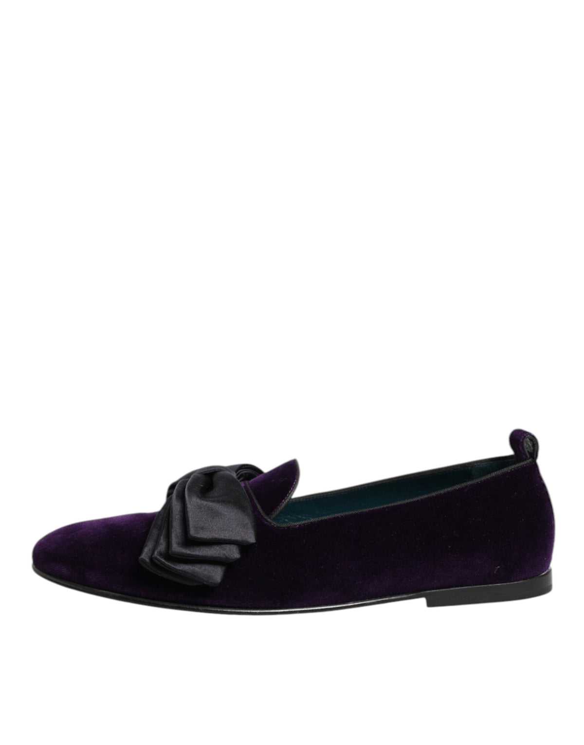 Dolce & Gabbana Purple Suede Cotton Bow Slip On Loafers Men's Shoes (Pre-Owned)
