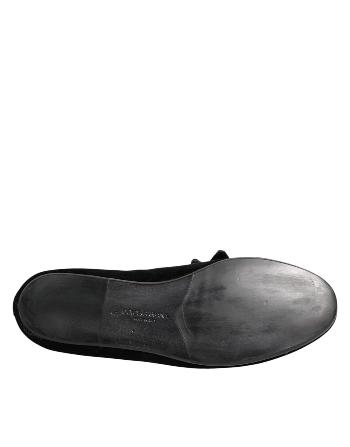 Dolce & Gabbana Black Suede Cotton Rose Slip On Loafers Men's Shoes