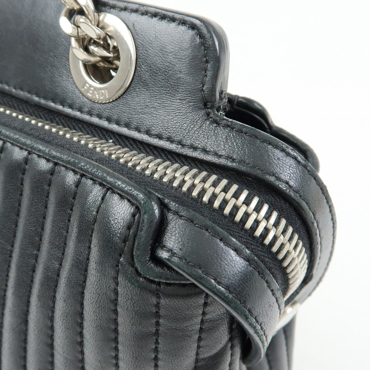 Fendi Dotcom Click Quilted Leather Black Leather Shoulder Bag Bag (Pre-Owned)