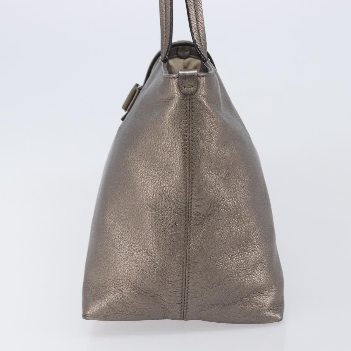 Salvatore Ferragamo Vala Tote Leather Silver Leather Tote Bag Bag (Pre-Owned)