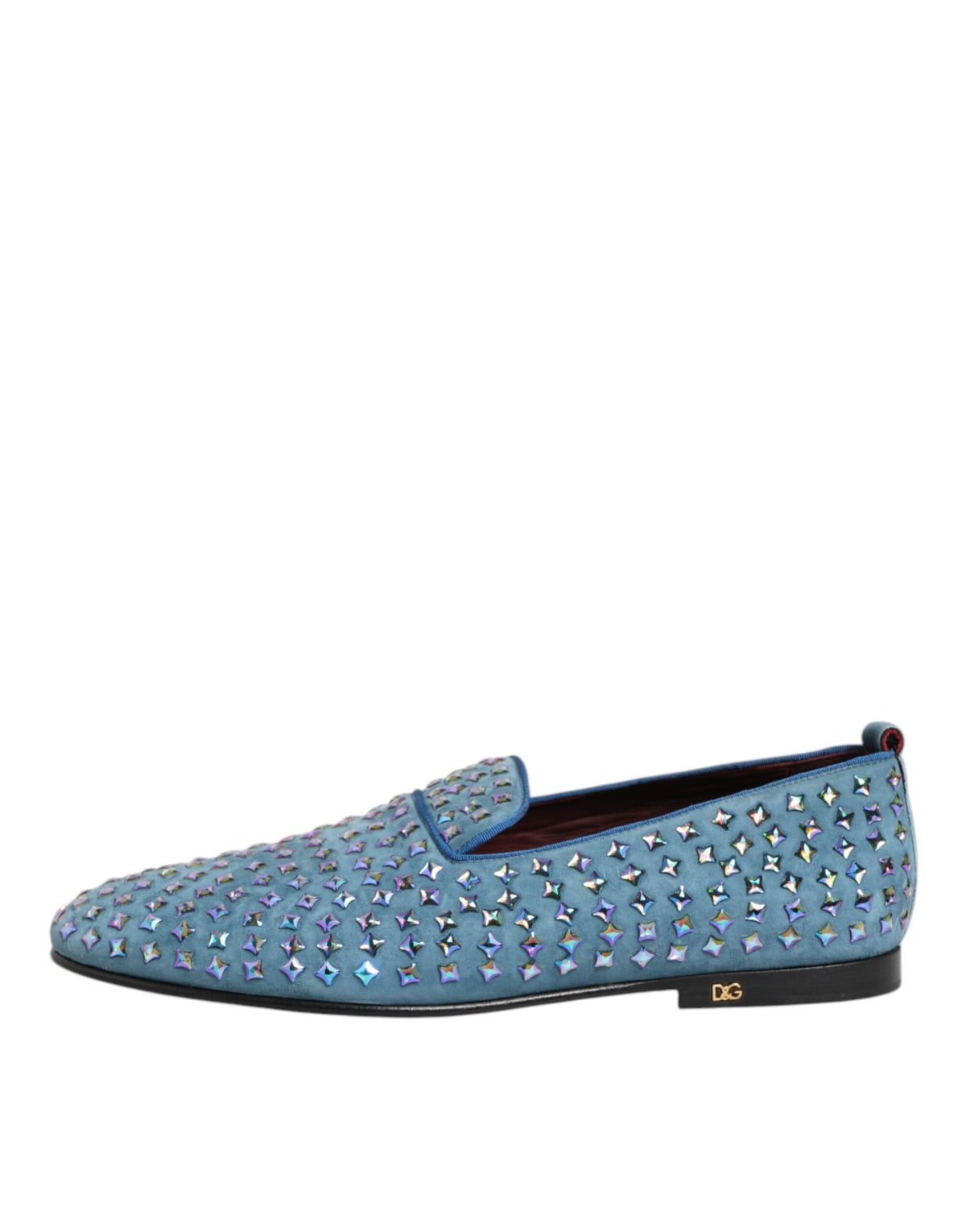 Dolce & Gabbana Blue Suede Studded Dress Men Loafers Men's Shoes (Pre-Owned)