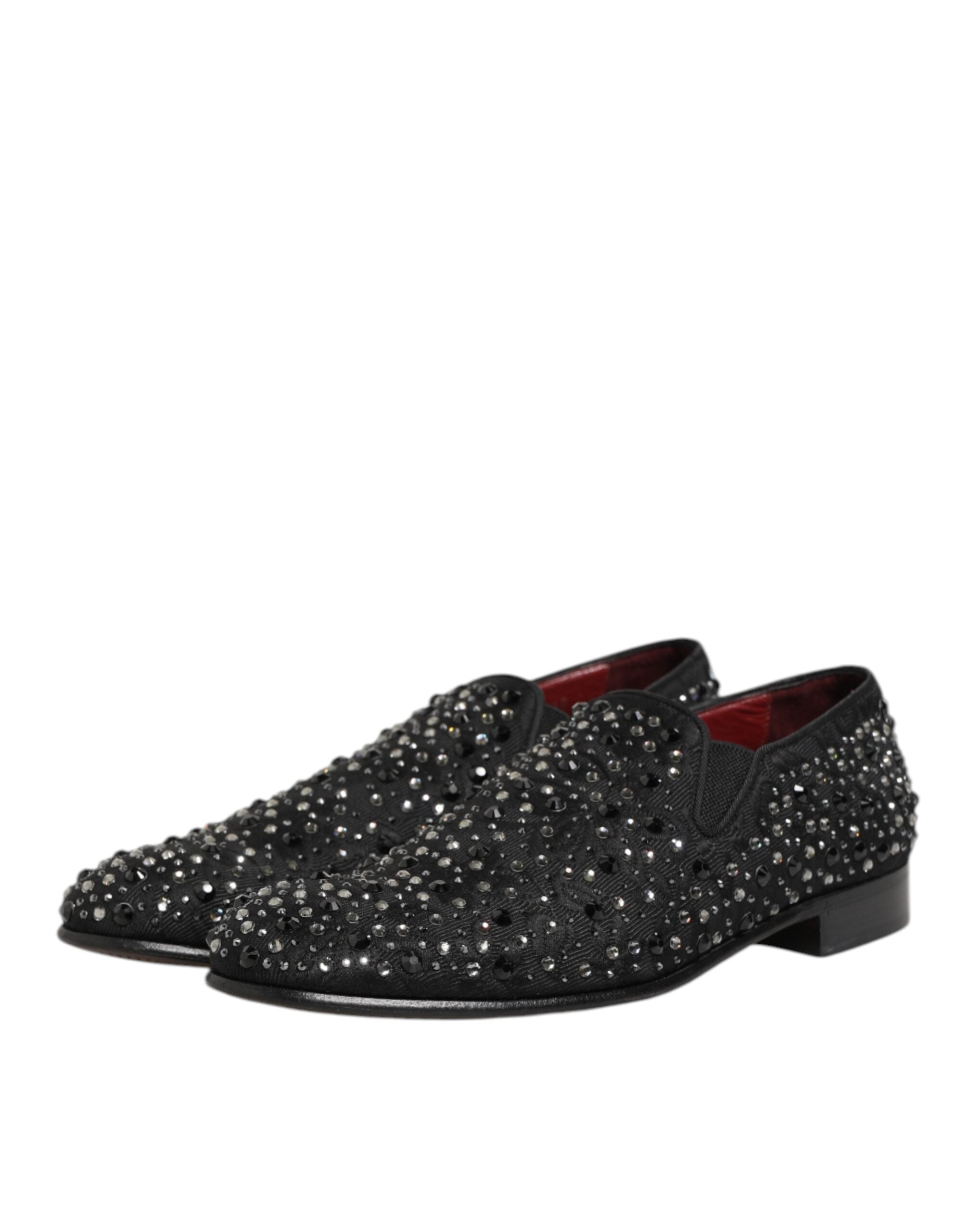 Dolce & Gabbana Black Suede Crystal Embellished Loafer Men's Shoes (Pre-Owned)