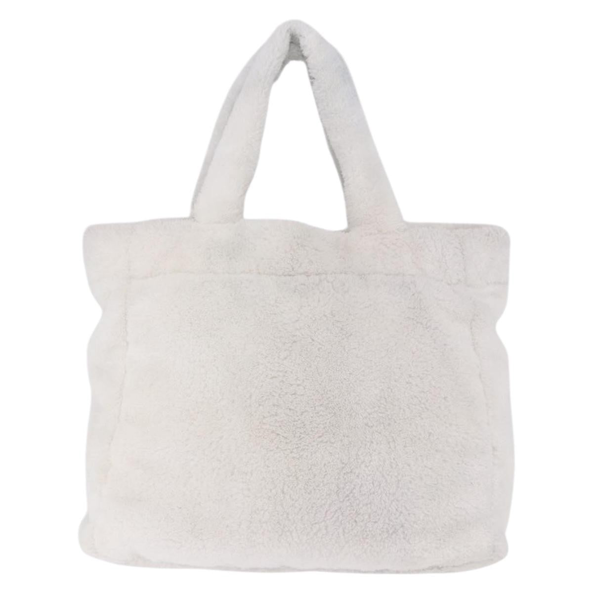Prada Logo Terry Cloth White Cloth Tote Bag Bag (Pre-Owned)