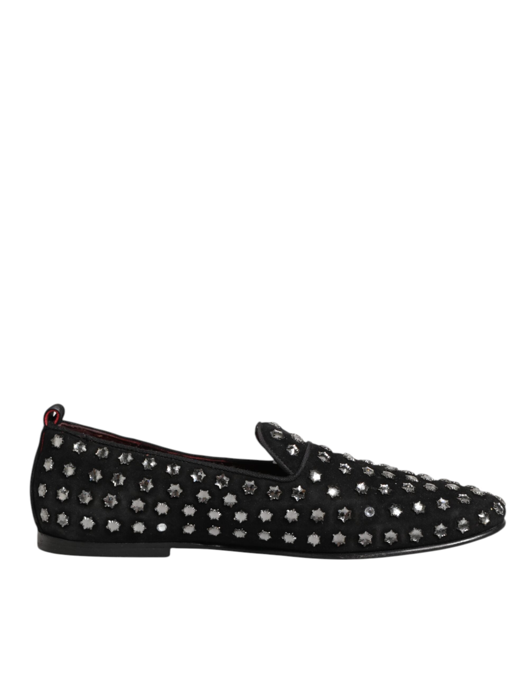 Dolce & Gabbana Black Crystal Embellished Loafers Dress Men's Shoes (Pre-Owned)