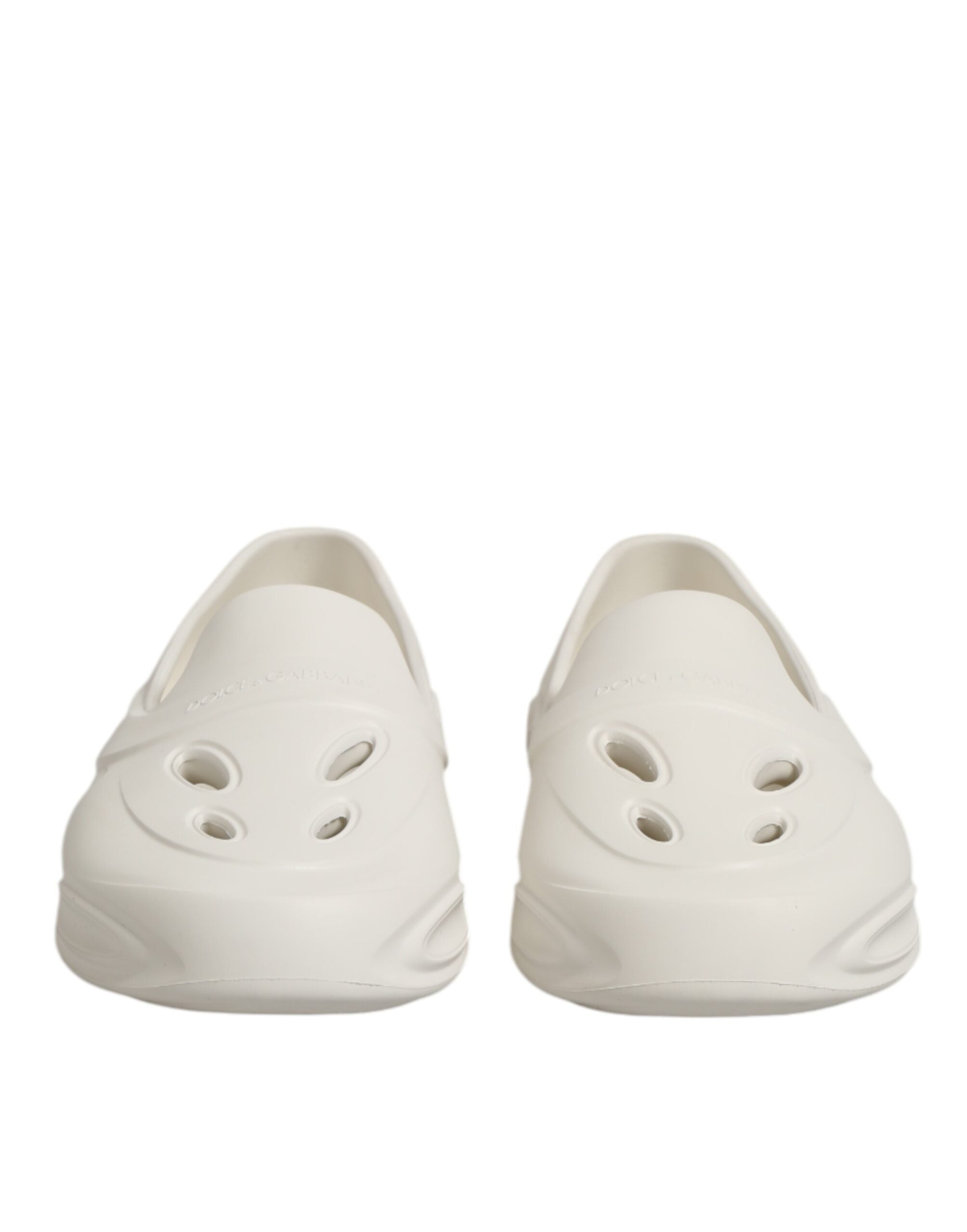 Dolce & Gabbana White Rubber Slides Low Top Sneakers Men's Shoes