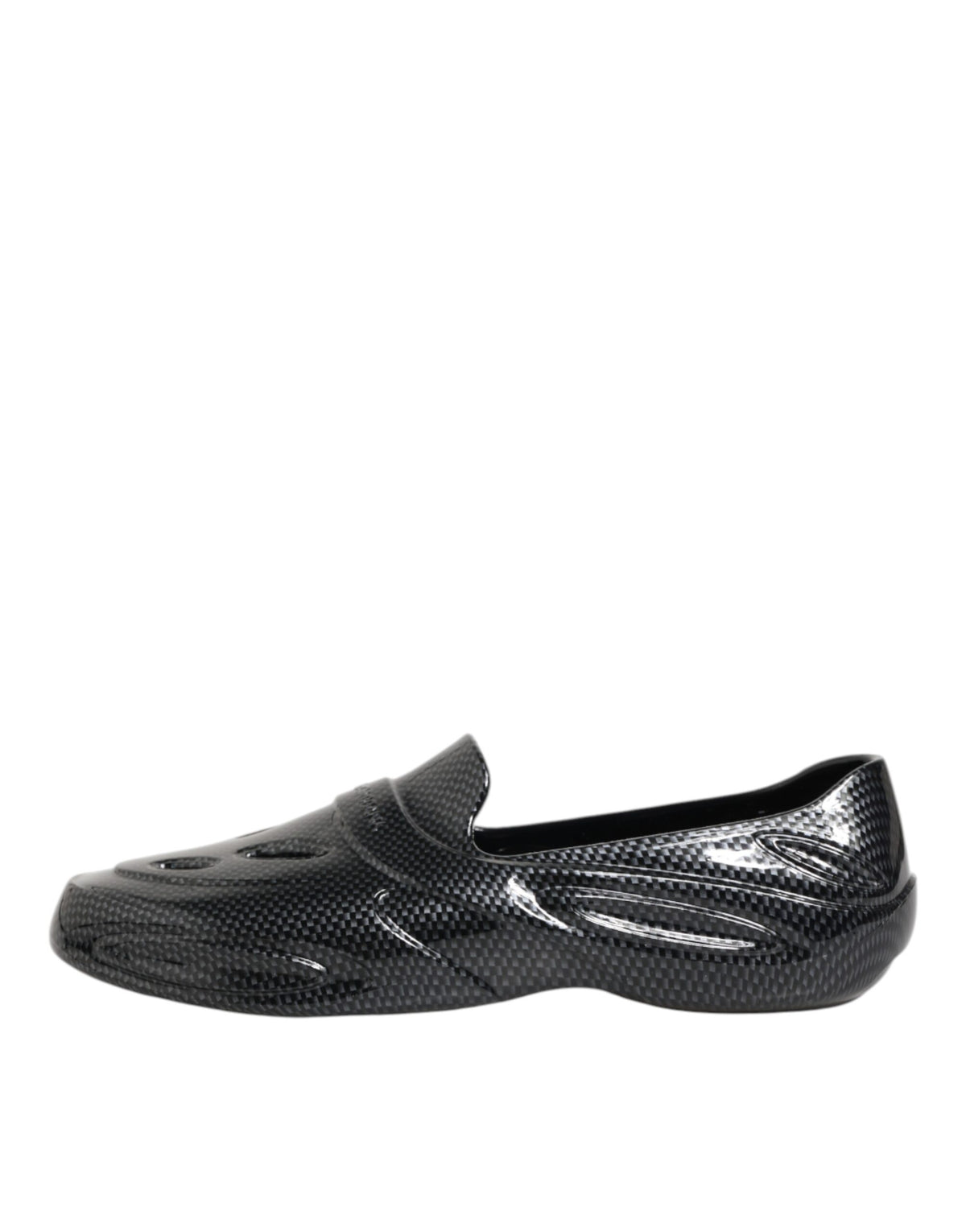 Dolce & Gabbana Black Rubber Slides Low Top Sneakers Men's Shoes