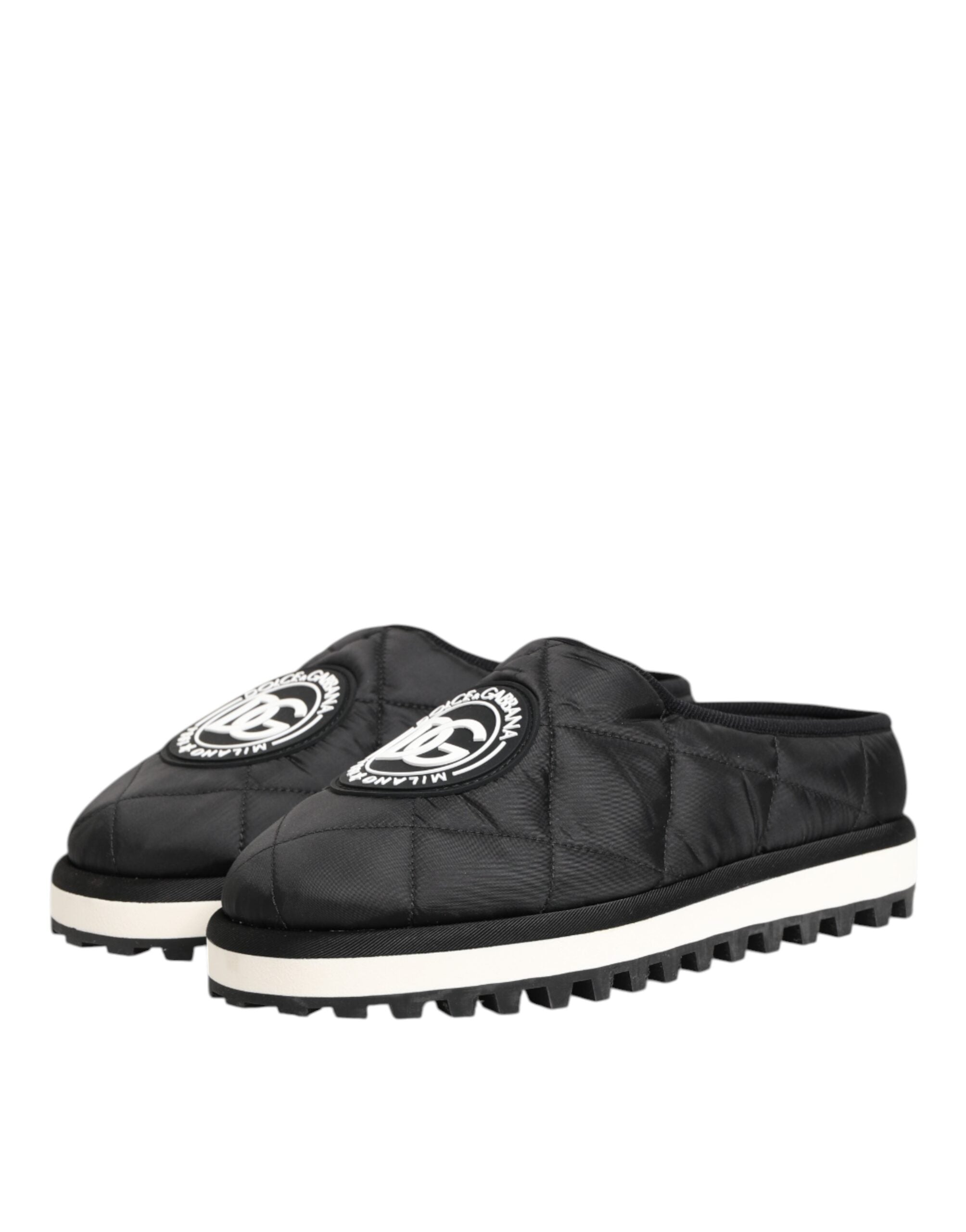 Dolce & Gabbana Black Nylon Low Top Slip On Sneaker Men's Shoes