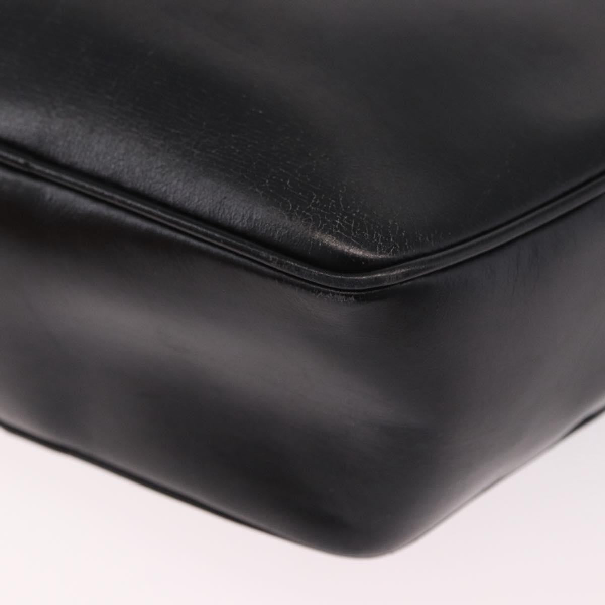 Celine Vintage Circle Logo Leather Black Leather Shoulder Bag Bag (Pre-Owned)