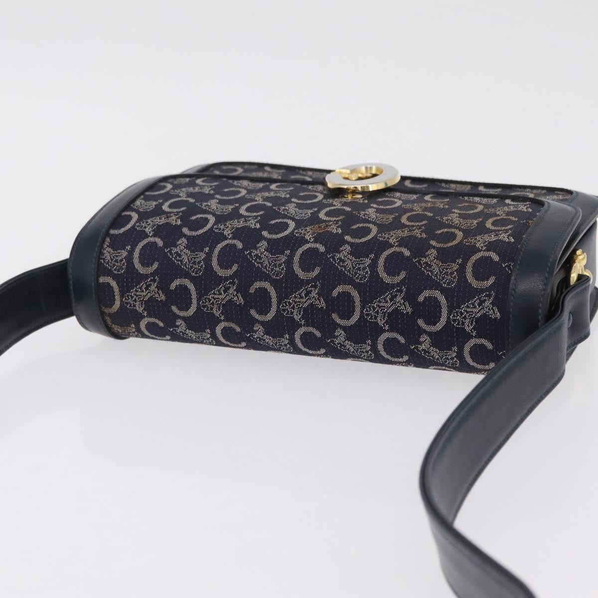 Celine C Sulky Horse Carriage Canvas Navy Canvas Handbag (Pre-Owned)