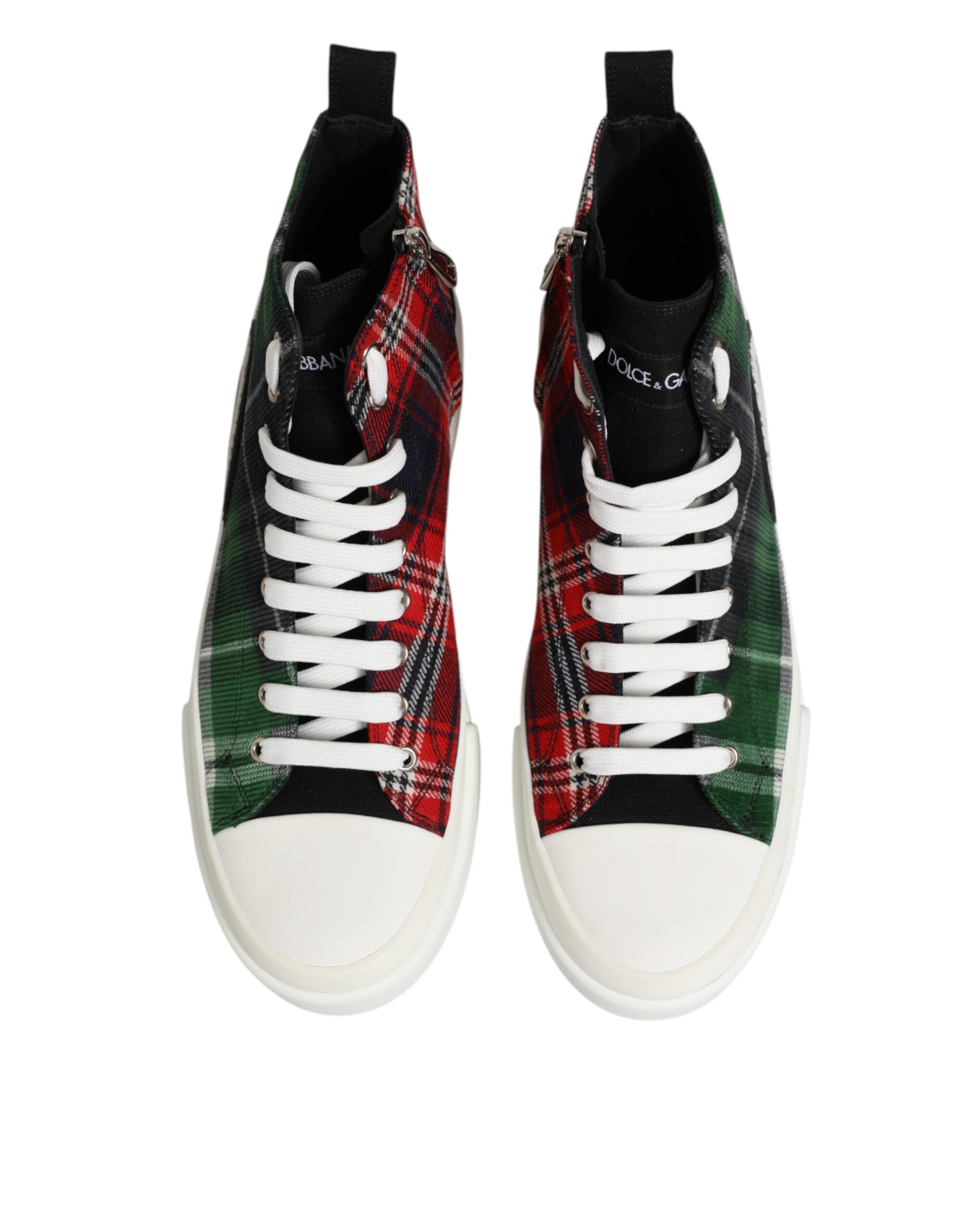 Dolce & Gabbana Multicolor Cotton High Top Men Sneakers Men's Shoes