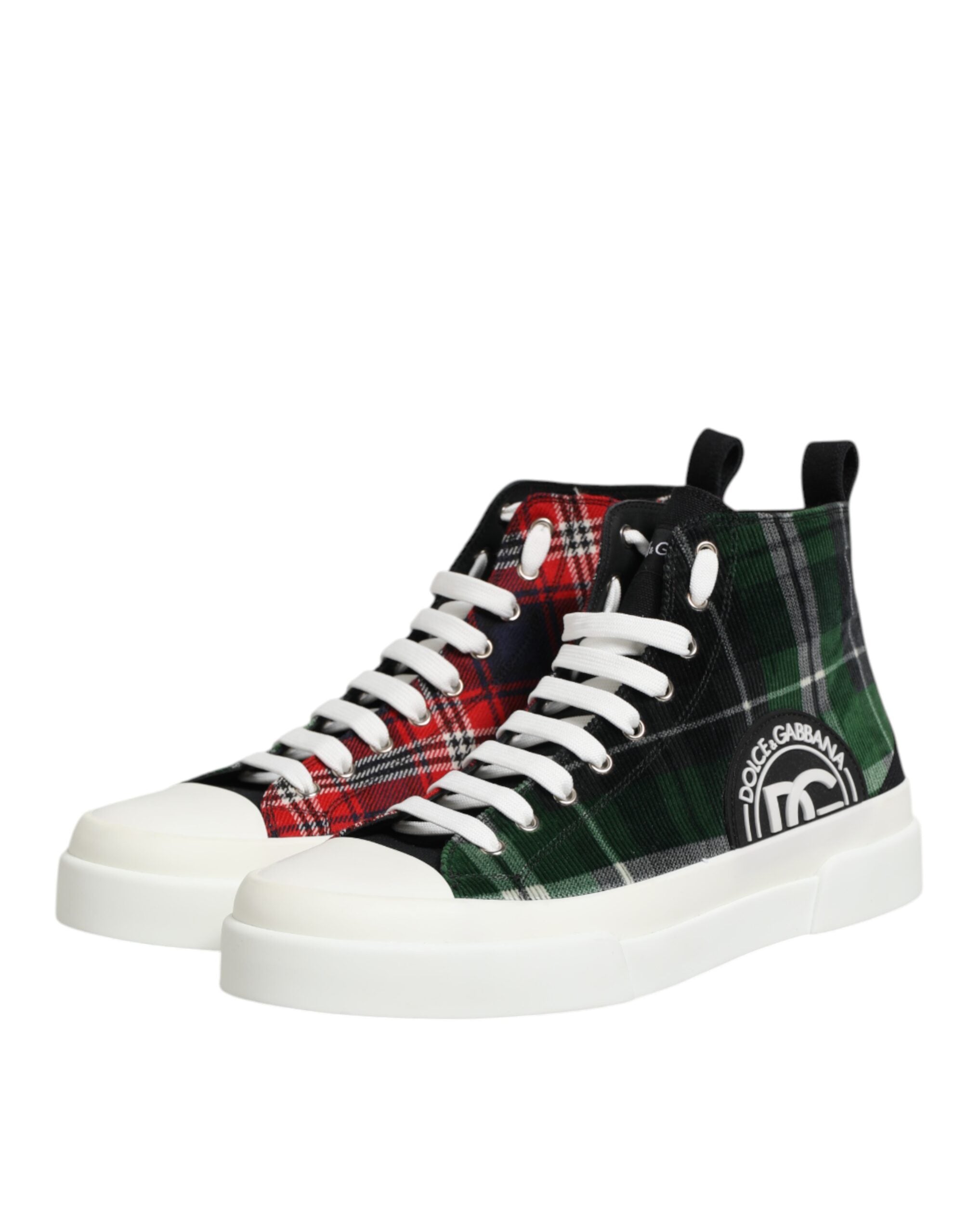 Dolce & Gabbana Multicolor Cotton High Top Men Sneakers Men's Shoes