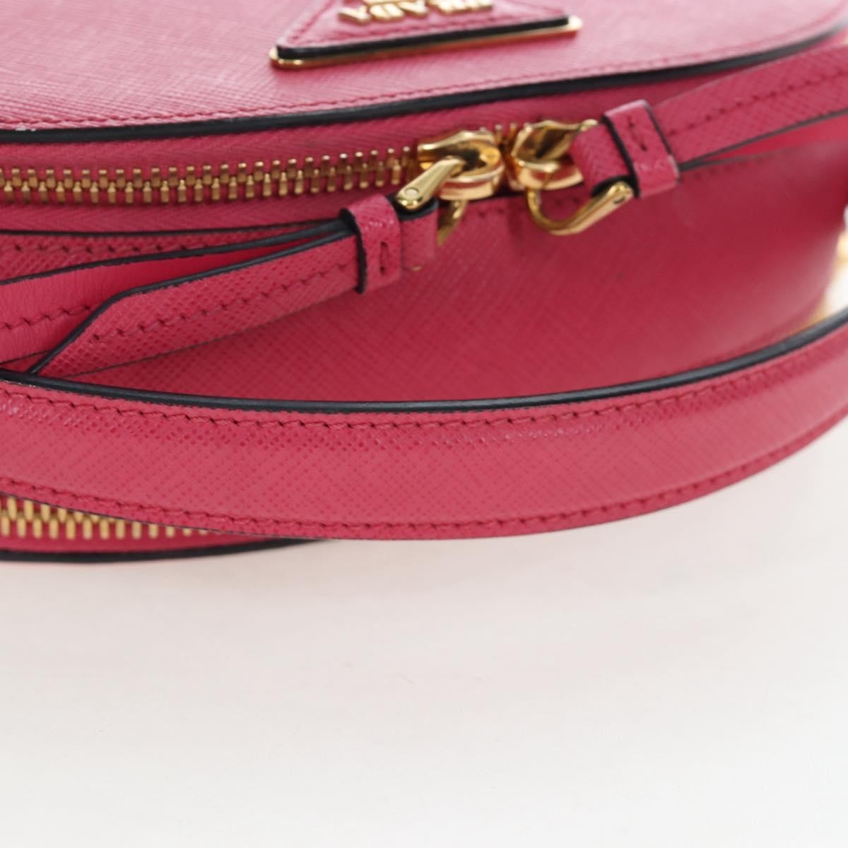 Prada Odette Top Handle Saffiano Leather Pink Leather Handbag (Pre-Owned)