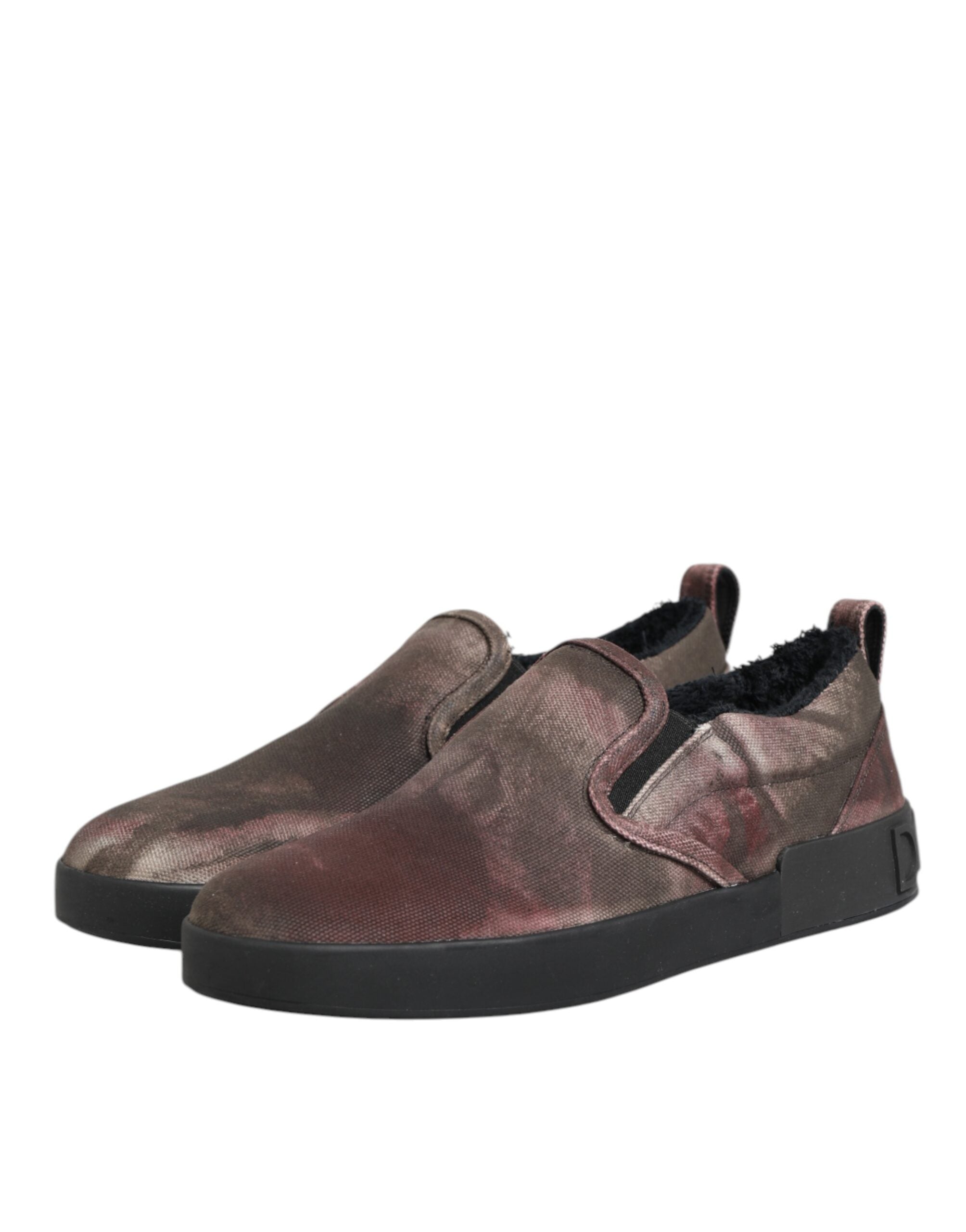 Dolce & Gabbana Multicolor Cotton Low Top Slip On Men Sneakers Men's Shoes