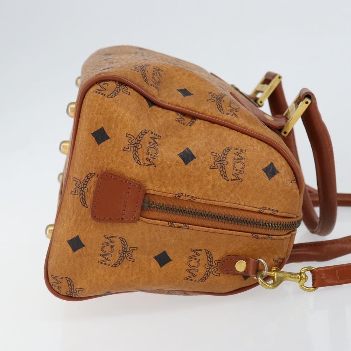 MCM Visetos Canvas And Leather Brown Canvas Handbag (Pre-Owned)