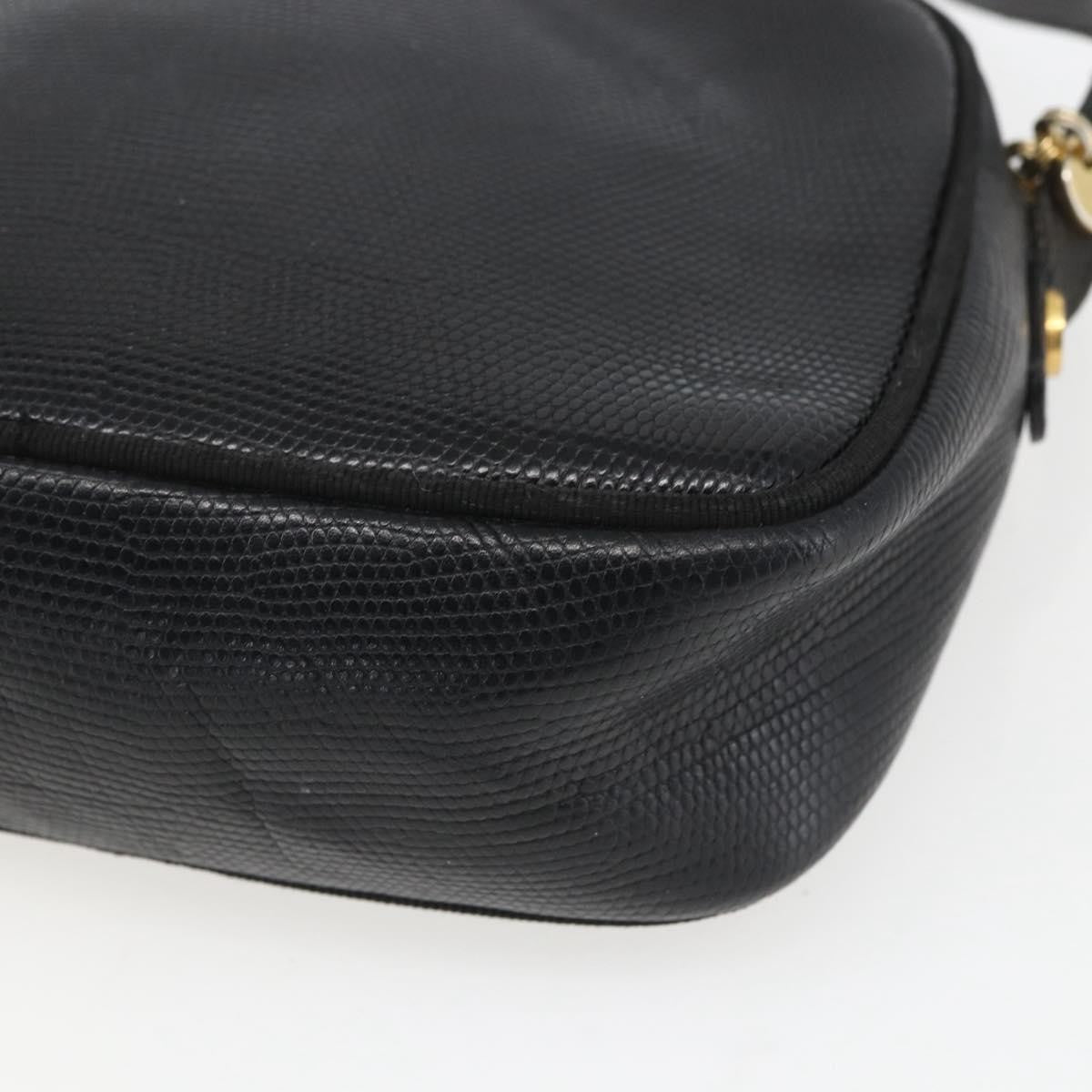 Salvatore Ferragamo Vala Leather Black Leather Shoulder Bag Bag (Pre-Owned)