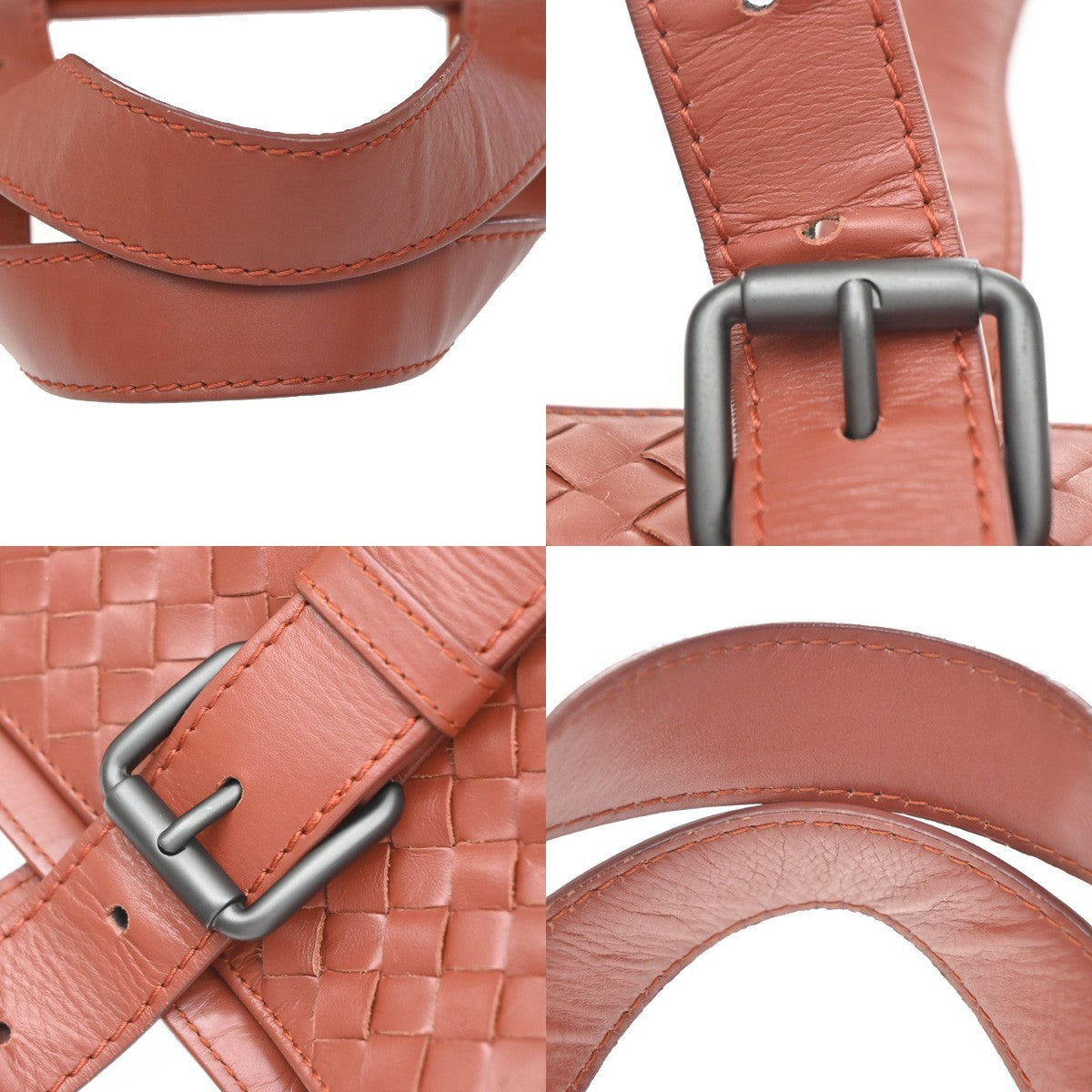 Bottega Veneta Belted Tote Intrecciato Nappa Red Leather Tote Bag Bag (Pre-Owned)