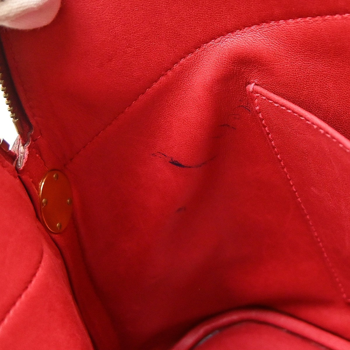 Hermes Bolide Clemence Red Leather Handbag (Pre-Owned)