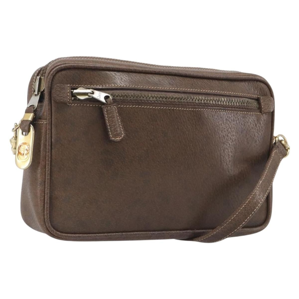 Gucci Shoulder Leather Brown Leather Shoulder Bag Bag (Pre-Owned)