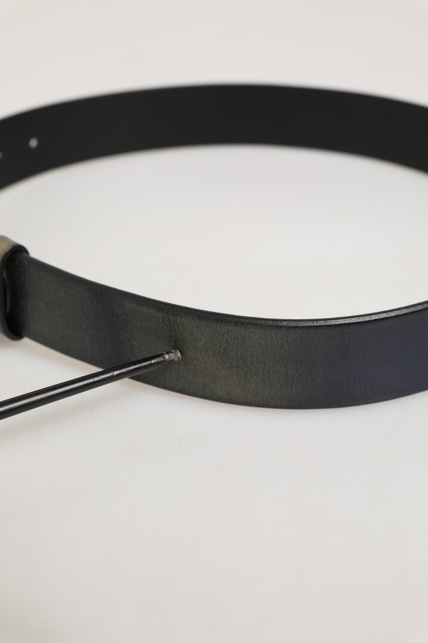 Dolce & Gabbana Black Classic Silver Metal DG Logo Buckle Men's Belt (Pre-Owned)