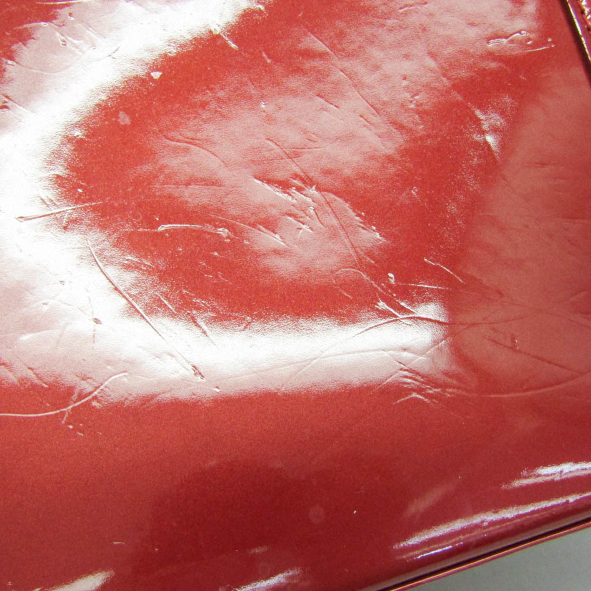 Louis Vuitton Alma Monogram Vernis Red Patent_Leather Handbag (Pre-Owned)