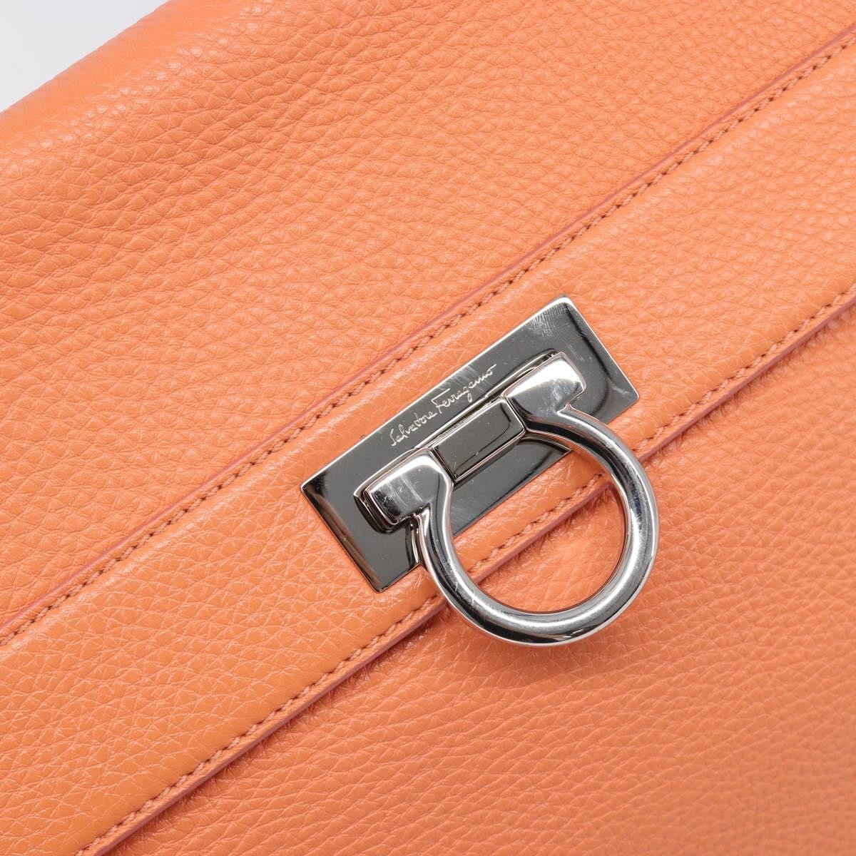 Salvatore Ferragamo Sofia Satchel Leather Orange Leather Handbag (Pre-Owned)