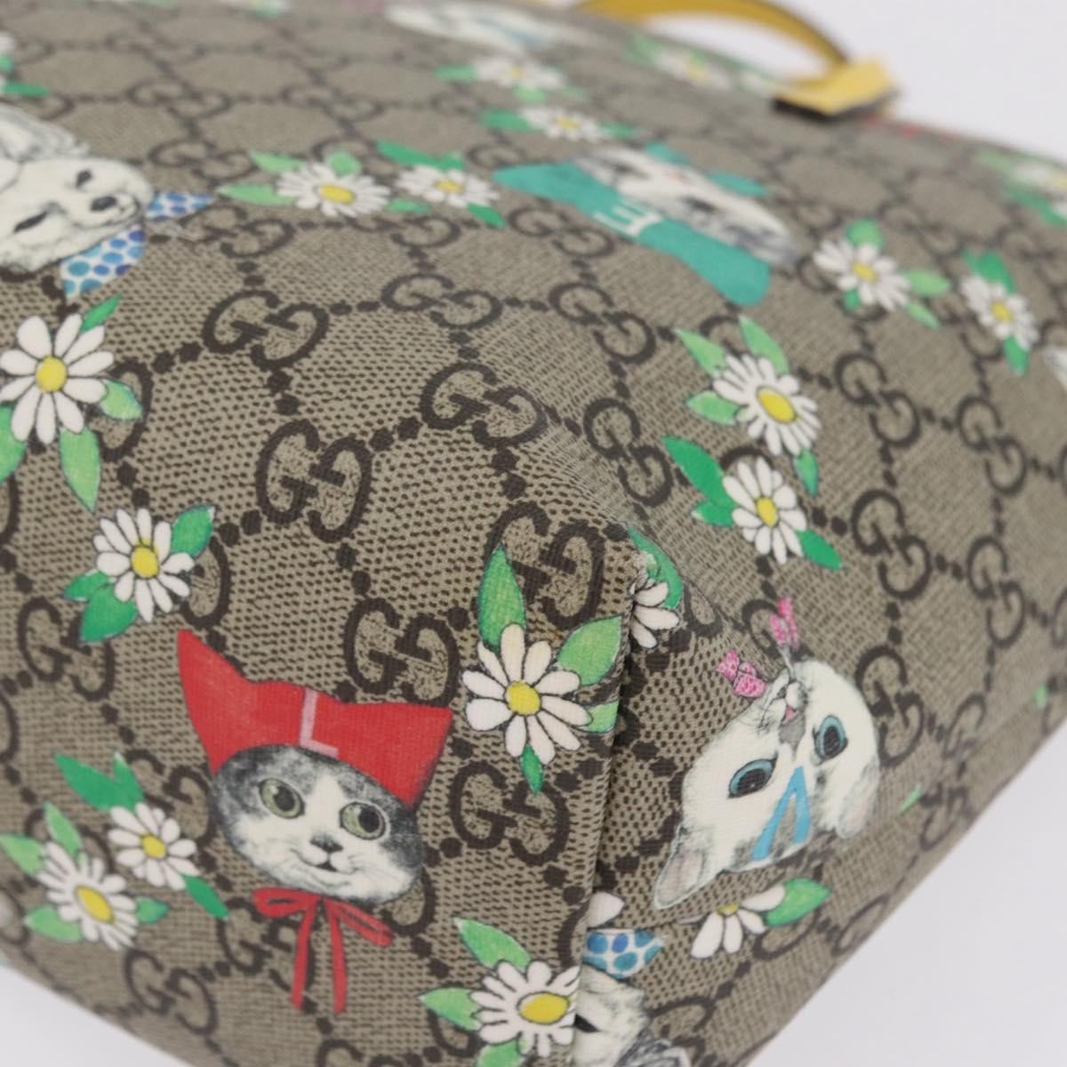 Gucci Children's Printed Gg Coated Canvas Beige Canvas Tote Bag Bag (Pre-Owned)